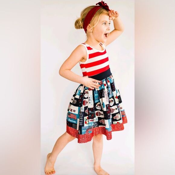 PREOWNED β¦ K PEA βSize: 8β Patriotic Dress - Picture 1 of 5